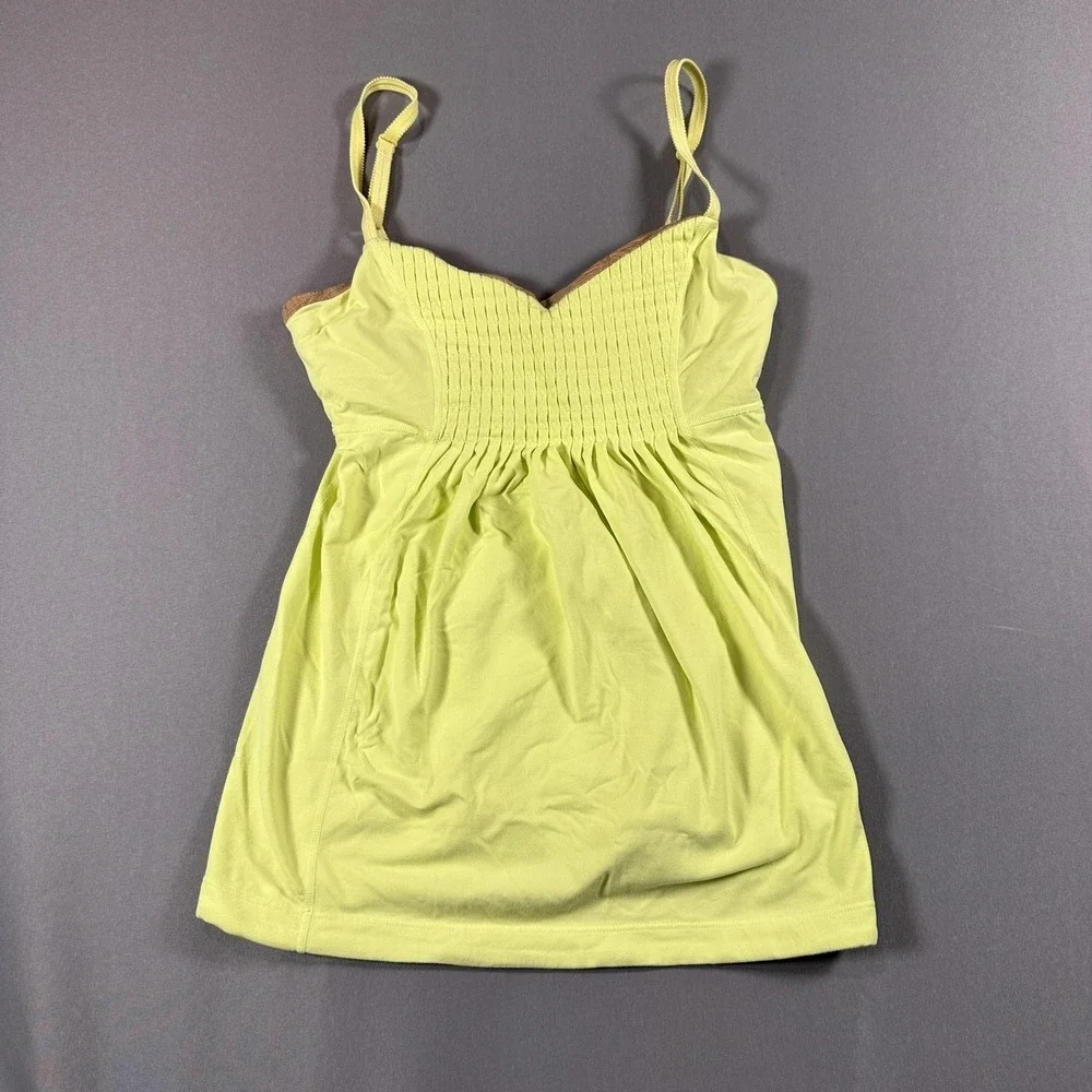 Lululemon Tank Top Womens Apx:Small Yellow Shirt Built In Bra Yoga Athletic